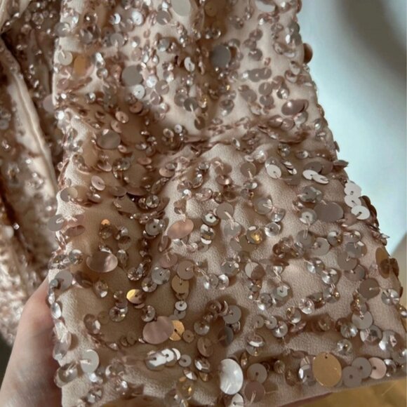 ASOS EDITION wrap midi dress in disc sequin - Picture 7 of 8